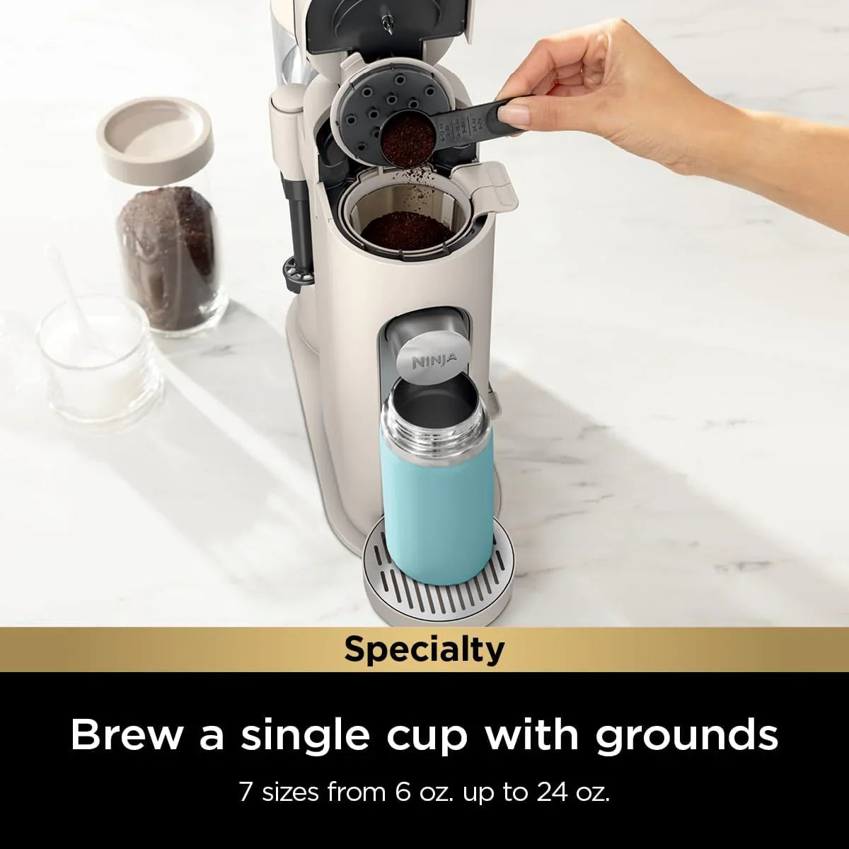 Cafetière mono-tasse Ninja Pods & Grounds, compatible avec les dosettes de café K-Cup