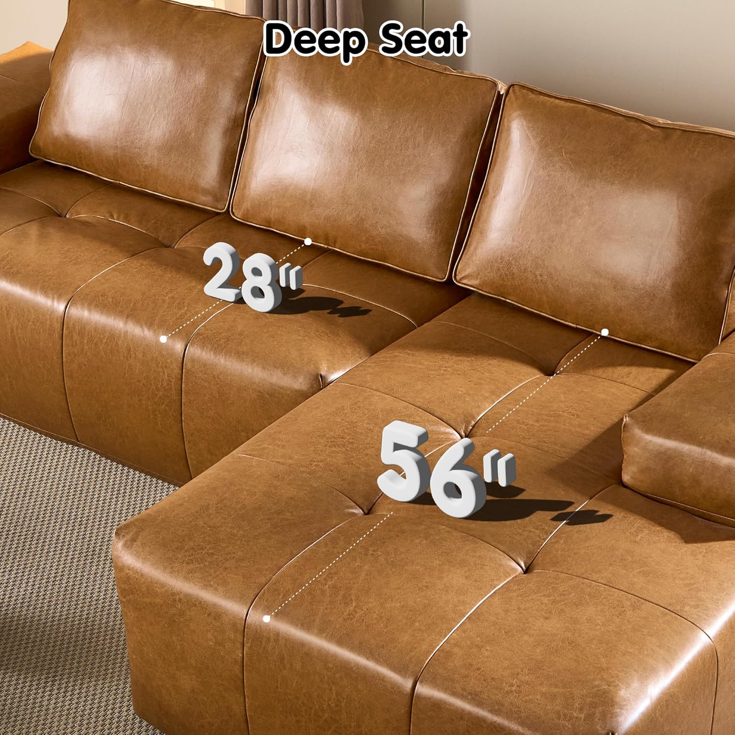 Canapé Ovios 104" Cloud Section Fauteuil en L, canapé modulaire moderne