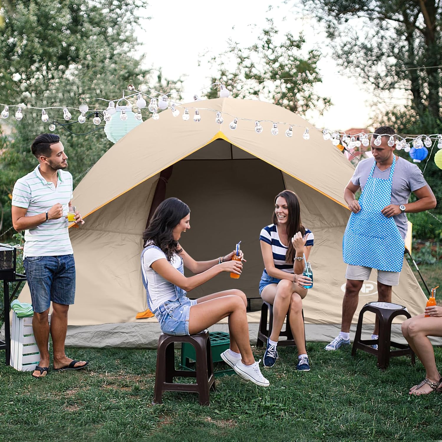 Tente de camping dôme 2/3/4/6 personnes, portable, pour l'extérieur et la randonnée, plage