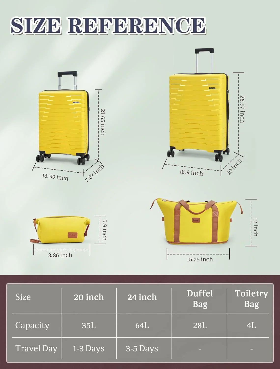 Ensemble de 5 bagages à roulettes, valise rigide en ABS avec roulettes pivotantes