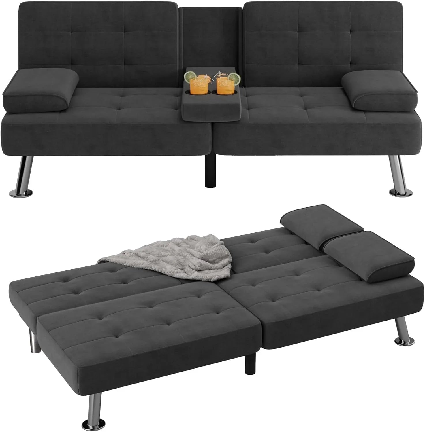 Canapé-lit futon Flamaker Ensemble futon pliant moderne Chaise longue convertible