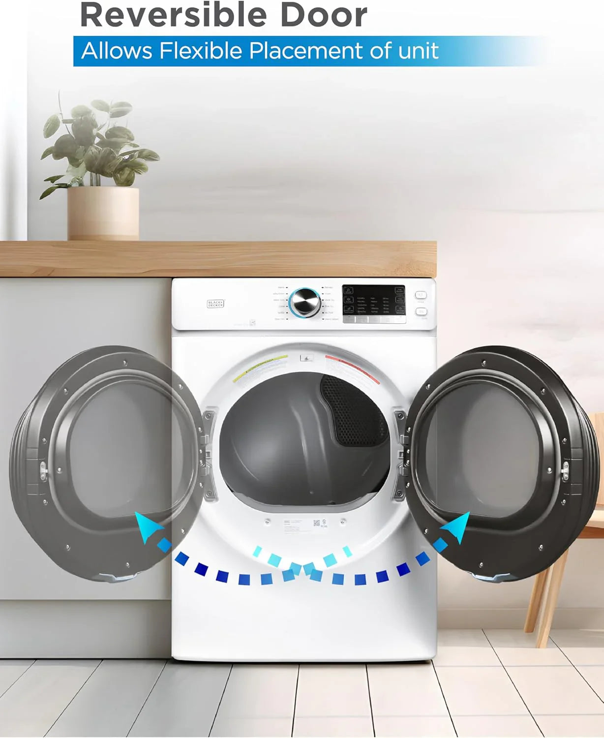 Sèche-linge compact, sèche-linge électrique de 1,5 pi³, 850 W, sèche-linge portatif ventilé de 120 V