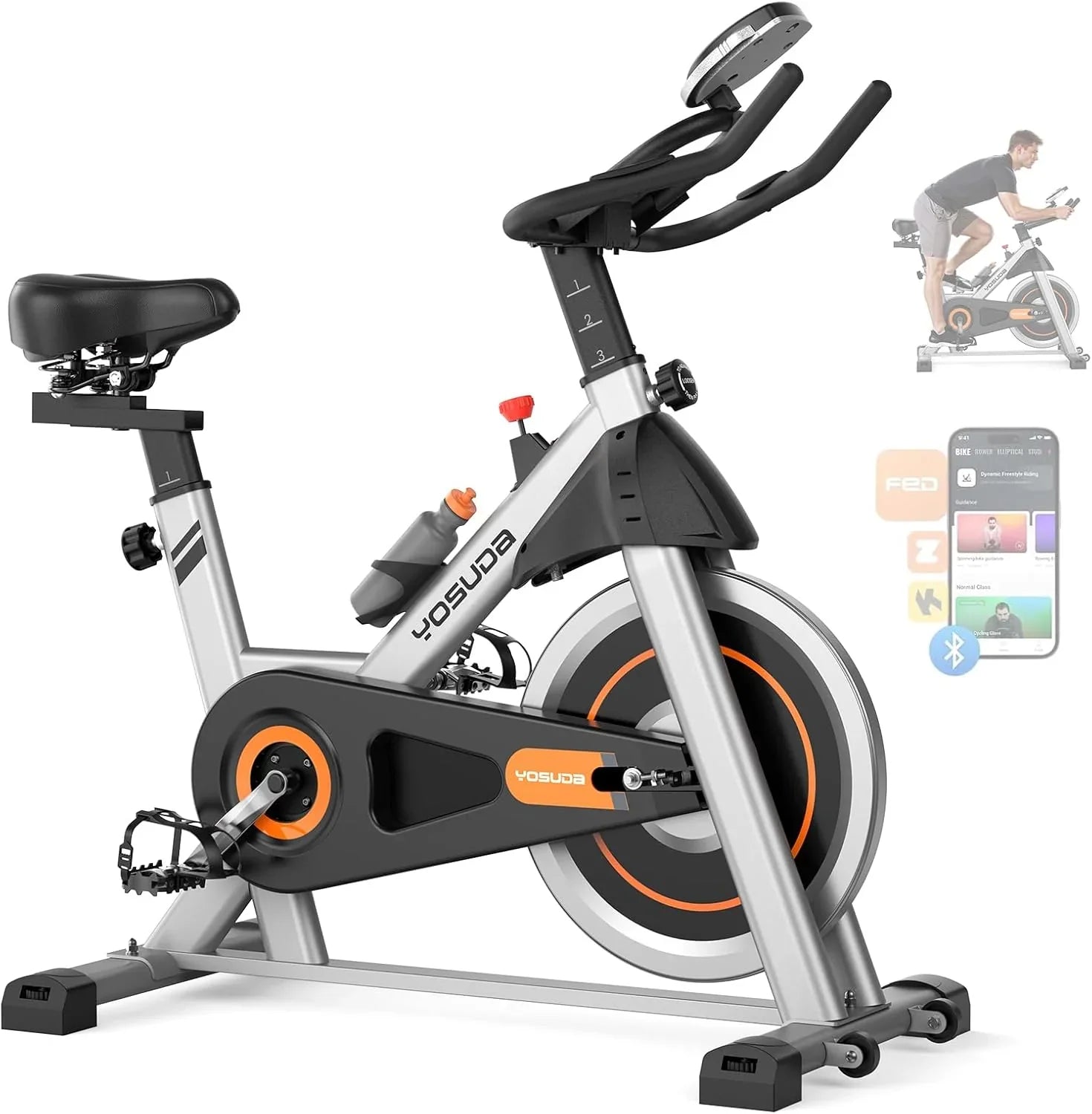 Vélo de fitness de marque Arita Tapis de course de fitness fixe à domicile Conception silencieuse, support pour tablette