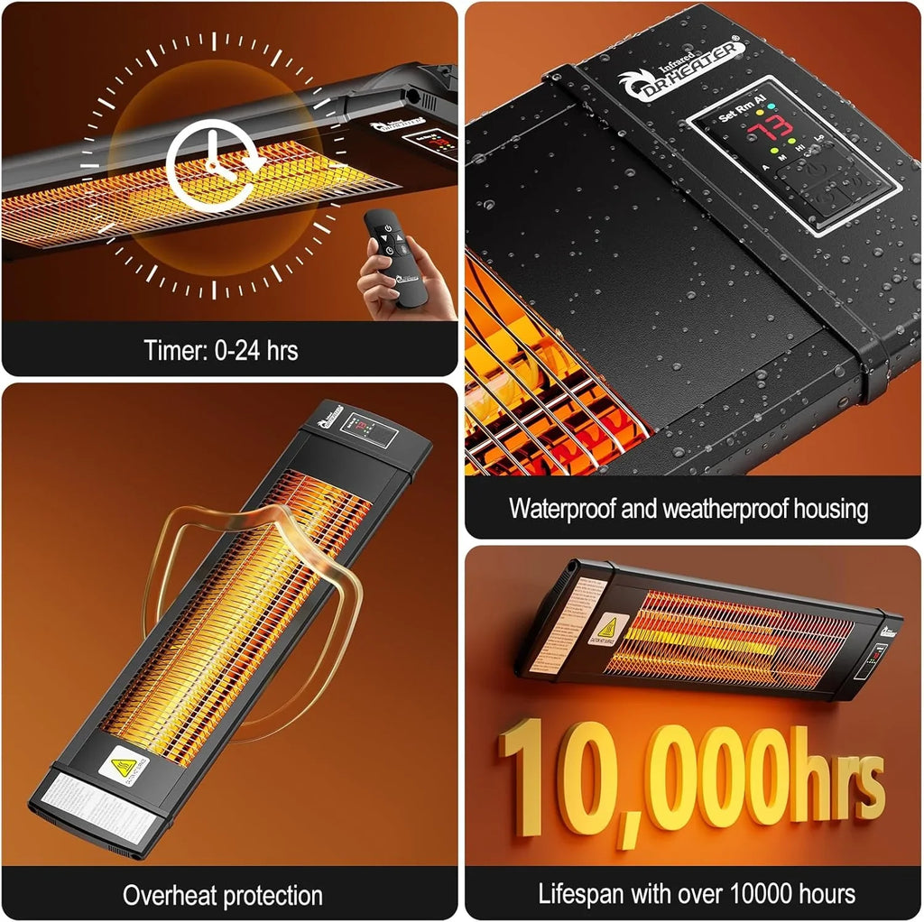 Chauffage de serre intelligent avec contrôle de température intégré et thermostat numérique