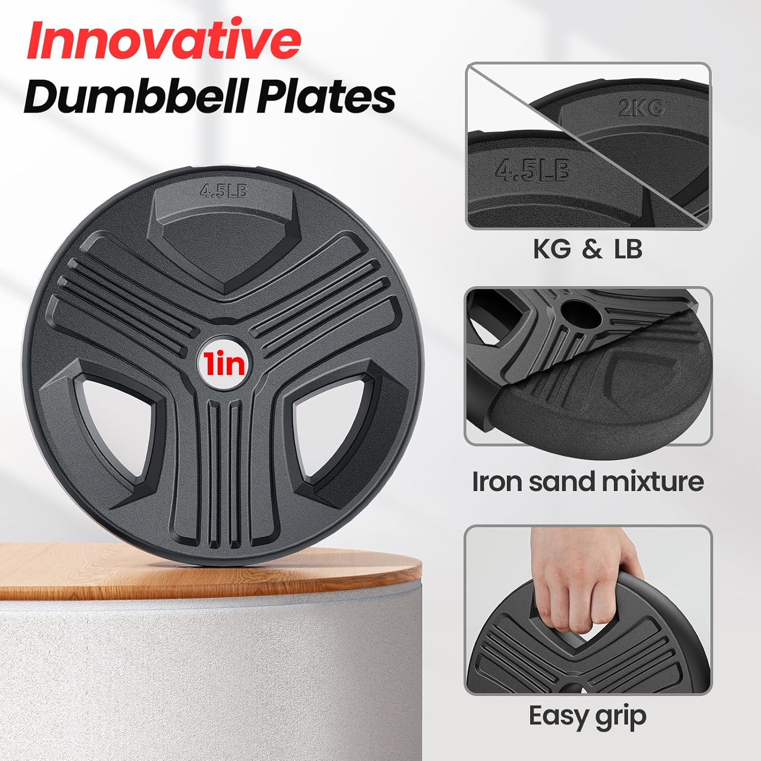 Kit d'haltères réglables avec écrous améliorés Barre, support de pompes, support de pompes