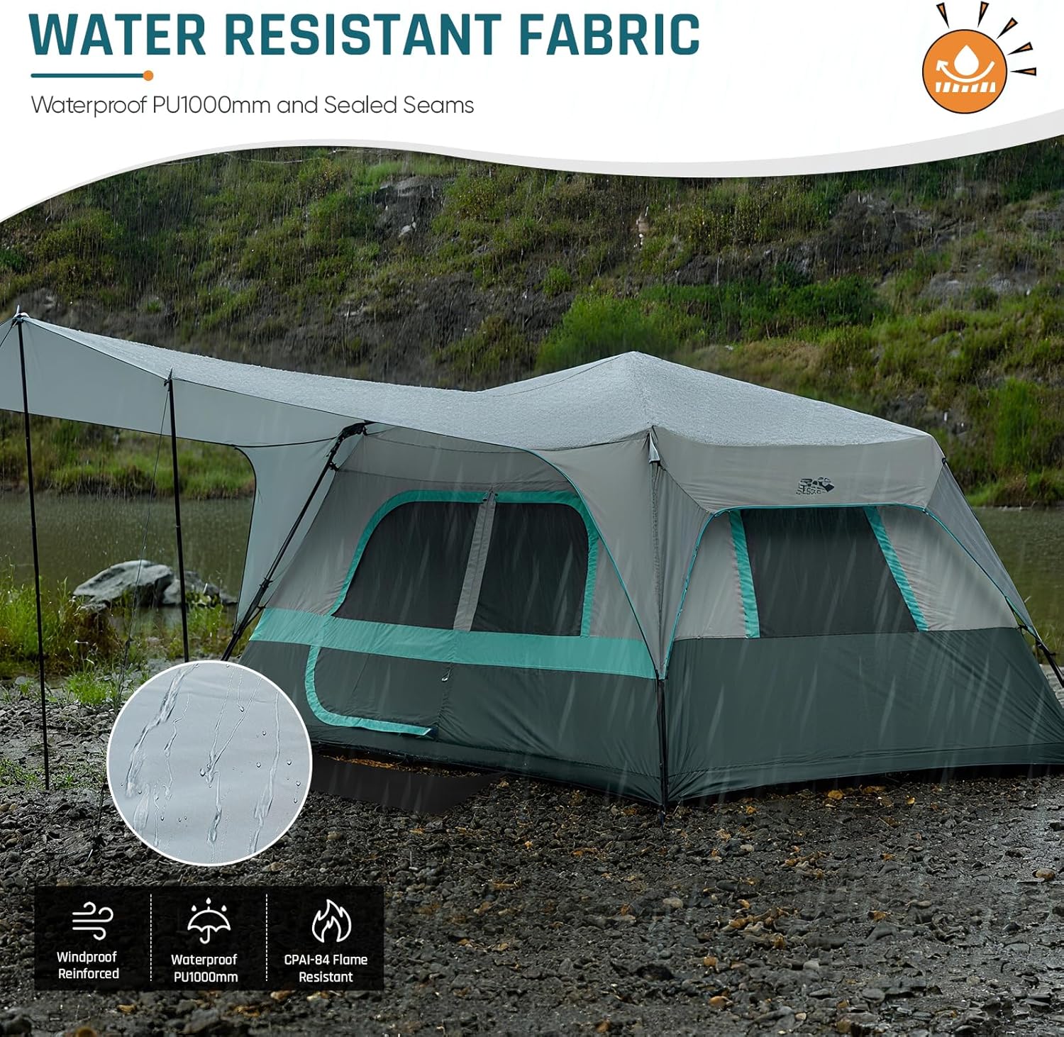 Tente à ouverture rapide, tente de camping familiale, tente de camping pop-up, grande tente imperméable pour le camping en plein air