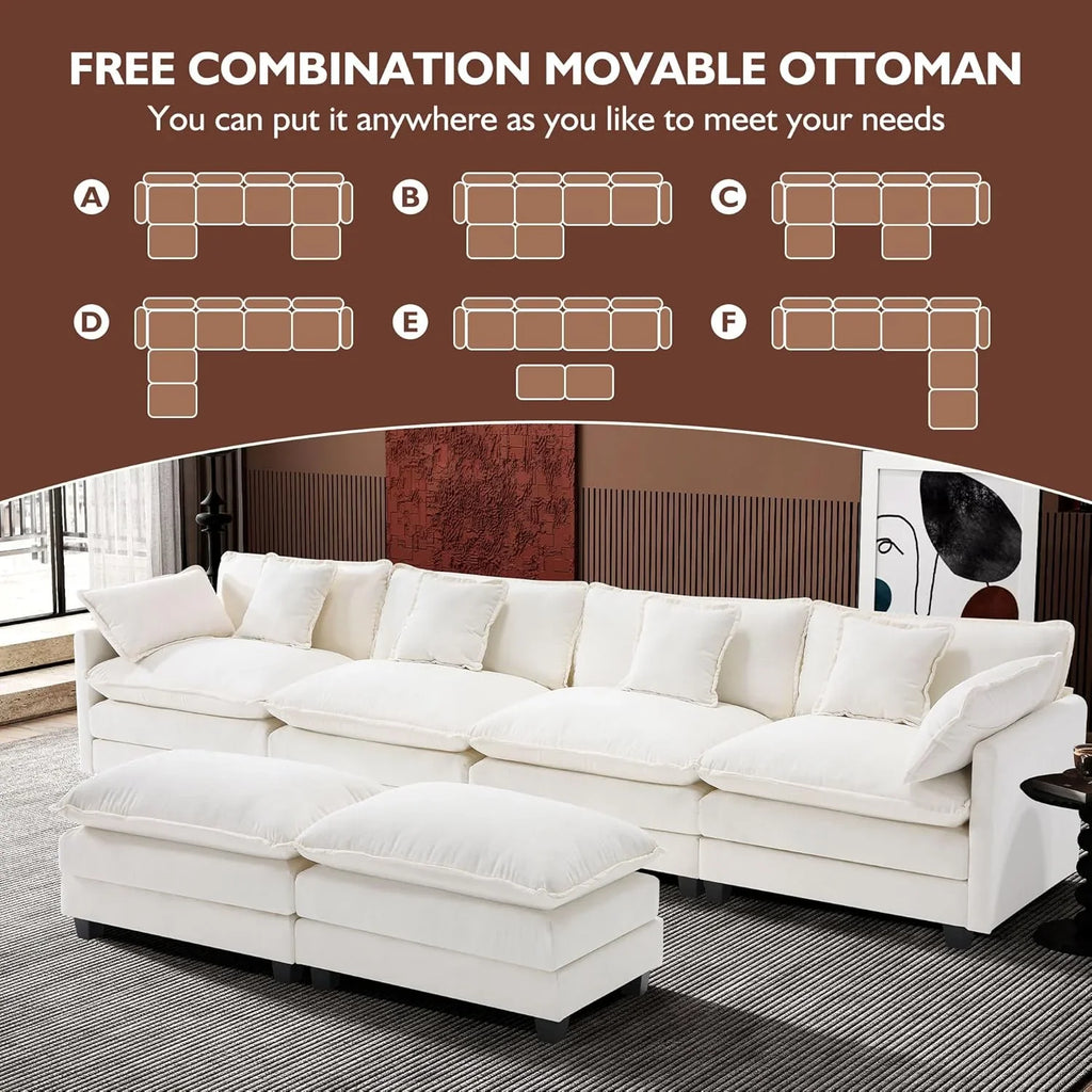 Canapé modulaire moderne en forme de U de 146 pouces d'ihanherry