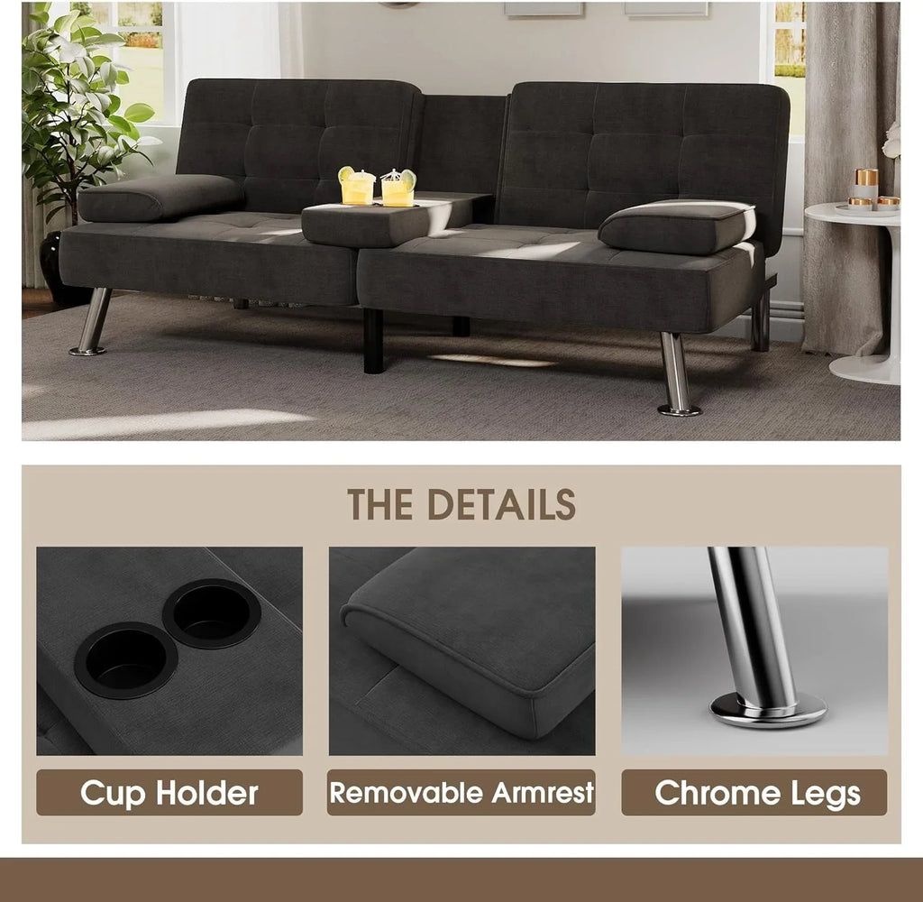 Canapé-lit futon Flamaker Ensemble futon pliant moderne Chaise longue convertible