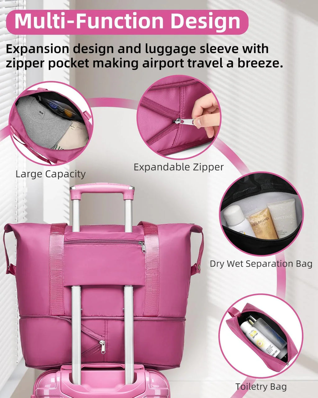 Ensemble de bagages 6 pièces, ensemble de valises rigides extensibles avec roulettes pivotantes, ensemble de bagages à roulettes légers