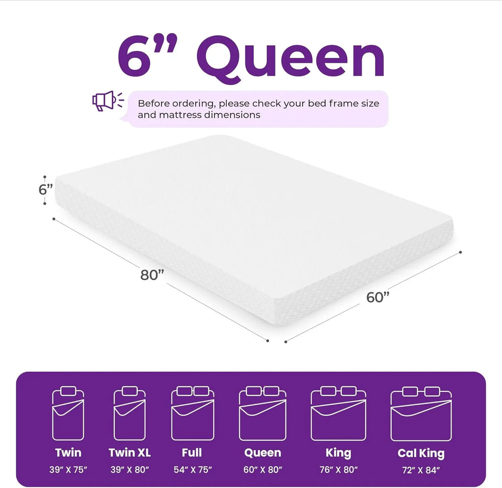 Matelas en mousse à mémoire de forme GAESTE de 8 pouces, entièrement rafraîchissant, matelas dans une boîte