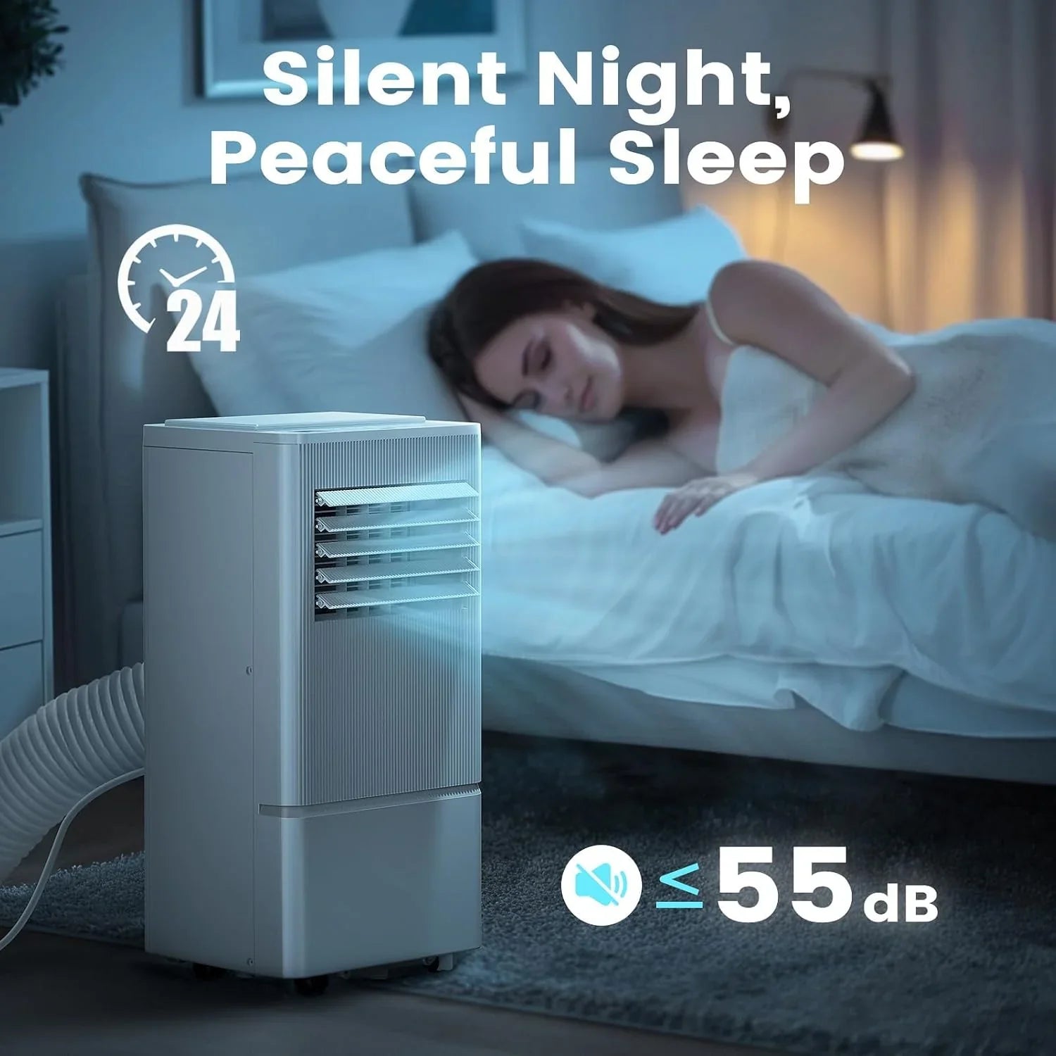 Climatiseur portatif Air Choice, 10 000 BTU, pour pièce jusqu'à 450 pi², télécommande, minuterie 24 h, modes déshumidificateur et ventilateur.