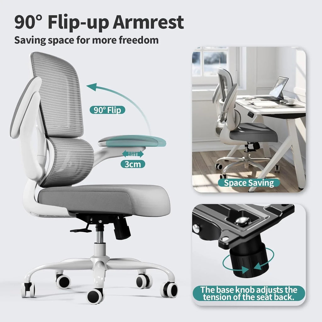 Chaise de bureau ergonomique TRALT, capacité de 150 kg, en maille, avec roulettes