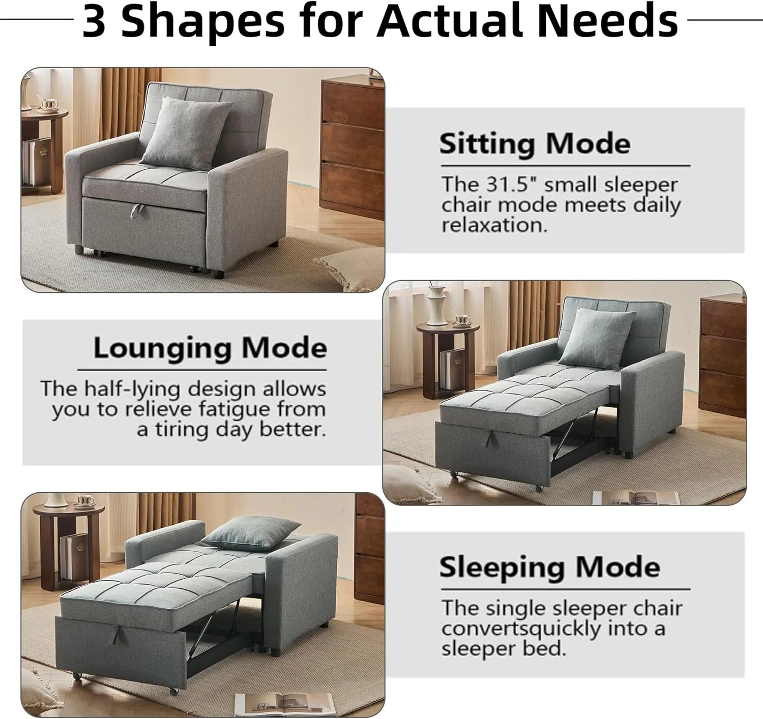 Canapé-lit convertible avec lit gigogne