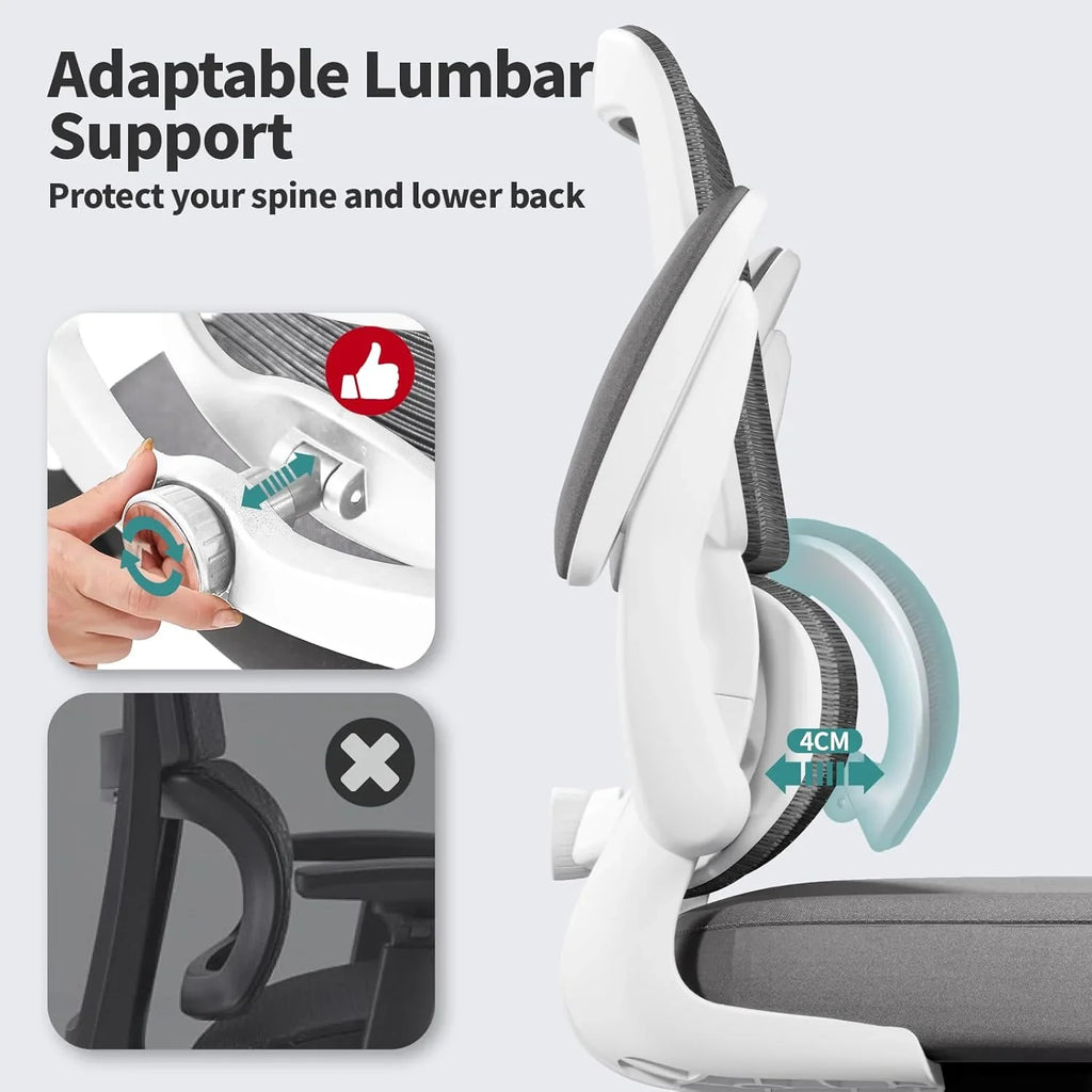 Chaise de bureau ergonomique TRALT, capacité de 150 kg, en maille, avec roulettes