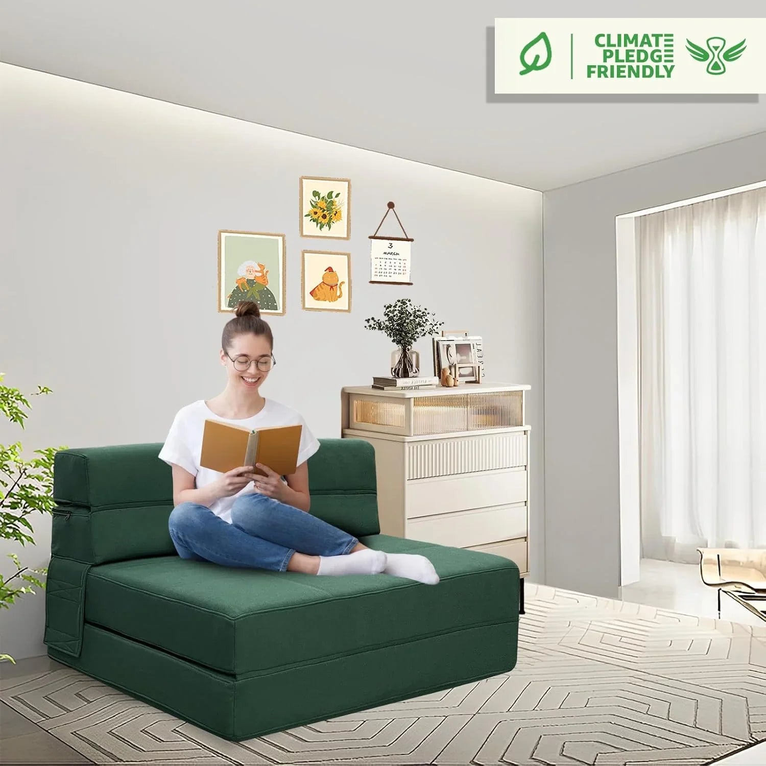 Canapé-lit gigogne de 60 pouces, canapé en mousse à mémoire de forme avec 2 oreillers, lit futon, lit d'appoint et canapé-lit,