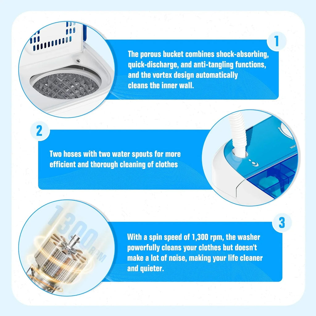 Machine à laver portable INTERGREAT, 16 lb, double cuve