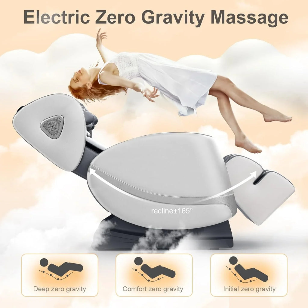Fauteuil de massage complet 2025, massage zéro gravité, avec 10 rouleaux fixes, chauffant, massage des pieds
