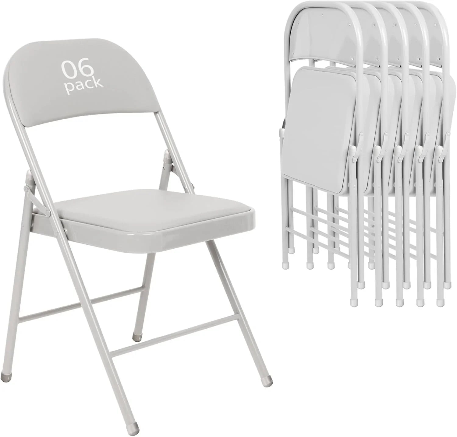 Lot de 6 chaises pliantes noires avec chaises en cuir pour événements intérieurs et extérieurs, chaises rembourrées pour bureau, mariage, fête
