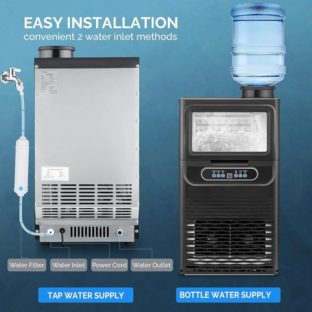 Machine à glaçons commerciale VINGLI avec stockage de 11 lb autonettoyante