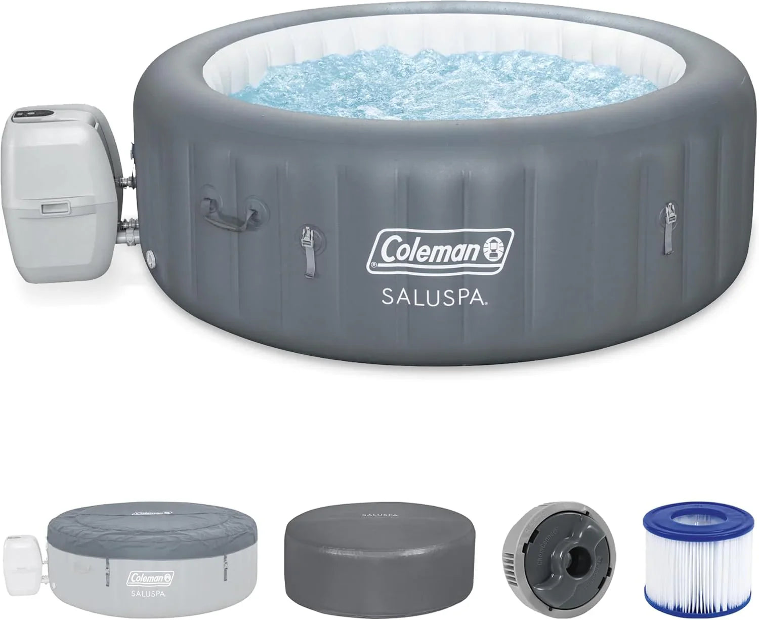 Spa gonflable d'extérieur Bestway Palm Springs EnergySense Smart AirJet Plus pour 4 à 6 personnes avec 140 AirJets et couverture isolante