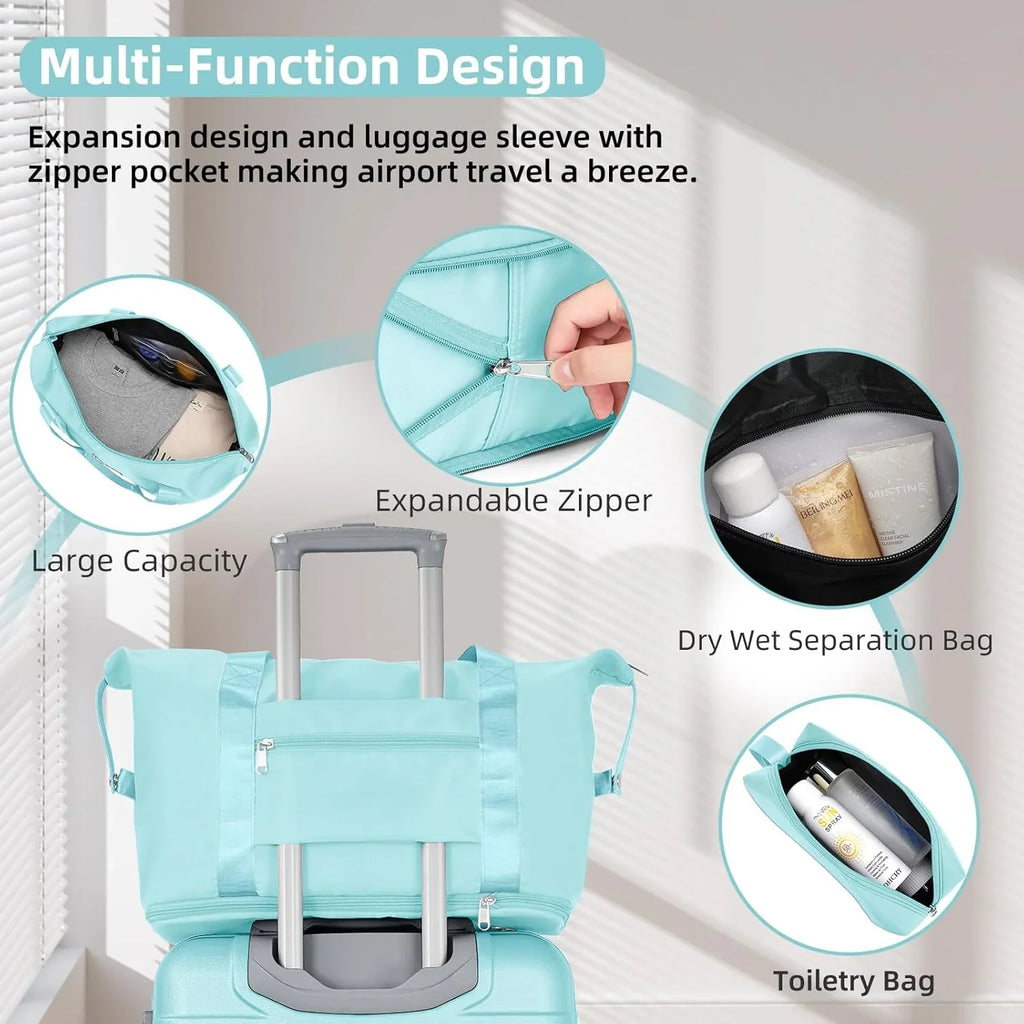 Ensemble de bagages 6 pièces, ensemble de valises rigides extensibles avec roulettes pivotantes, ensemble de bagages à roulettes légers