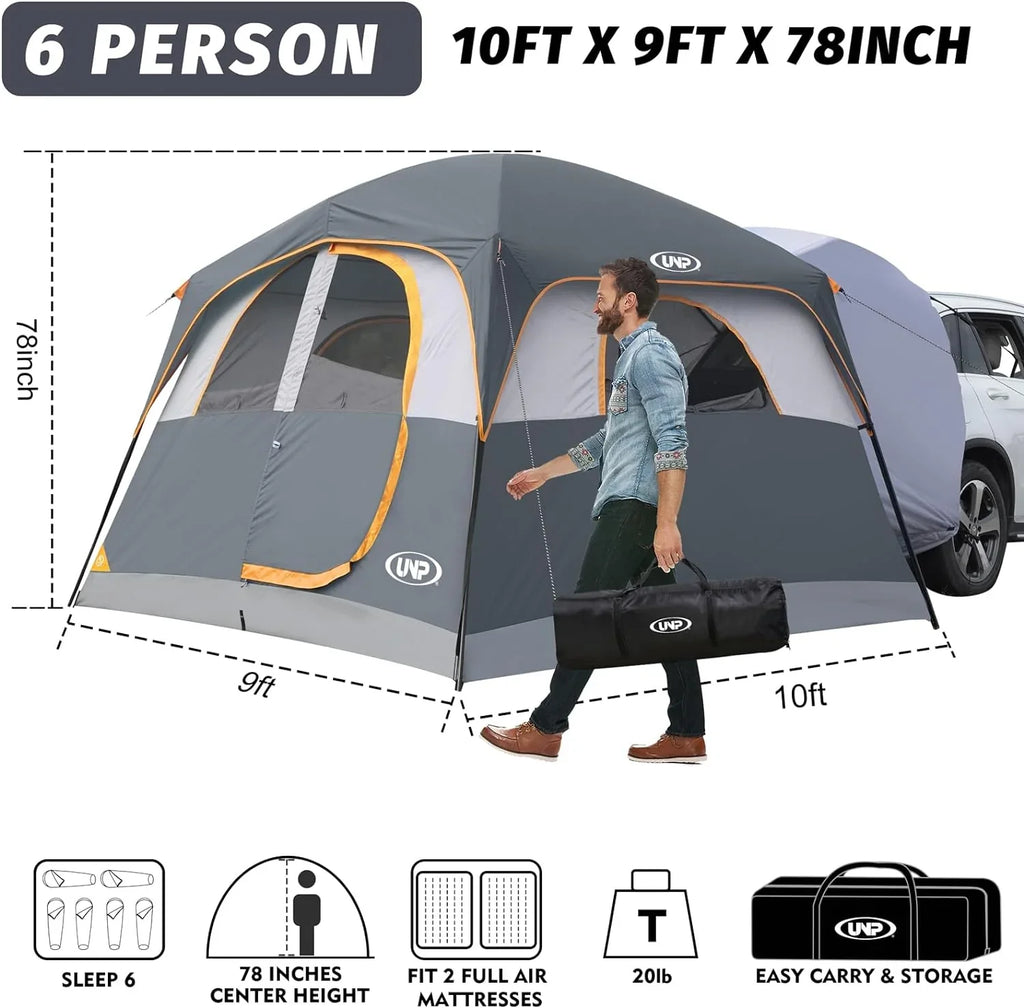 Tente de camping pour SUV, tente de hayon pour SUV 6 personnes - Facile à installer