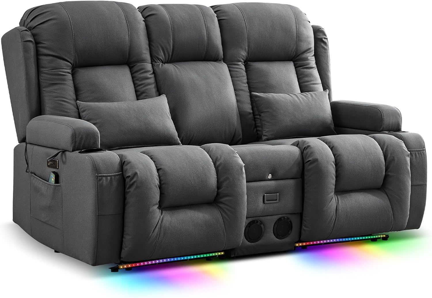 Canapé inclinable électrique TUNYI avec fonctions massage et chauffage, siège home cinéma avec console, canapé inclinable électrique pour camping-car