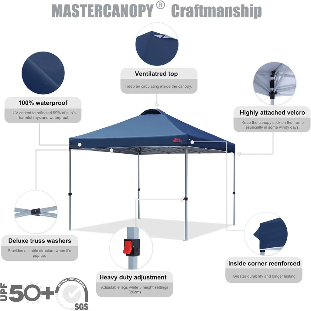 Tente pop-up robuste avec sac à roulettes (10 x 10, noir)