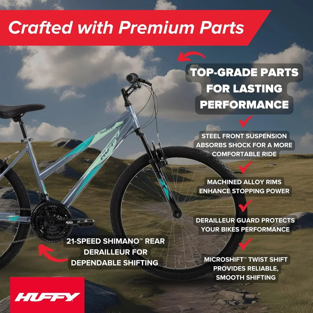 VTT semi-rigide Huffy Stone Mountain, pour garçons/filles/hommes/femmes, tailles 20"/24"/26"