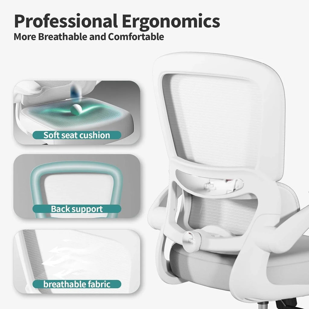 Chaise de bureau ergonomique TRALT, capacité de 150 kg, en maille, avec roulettes