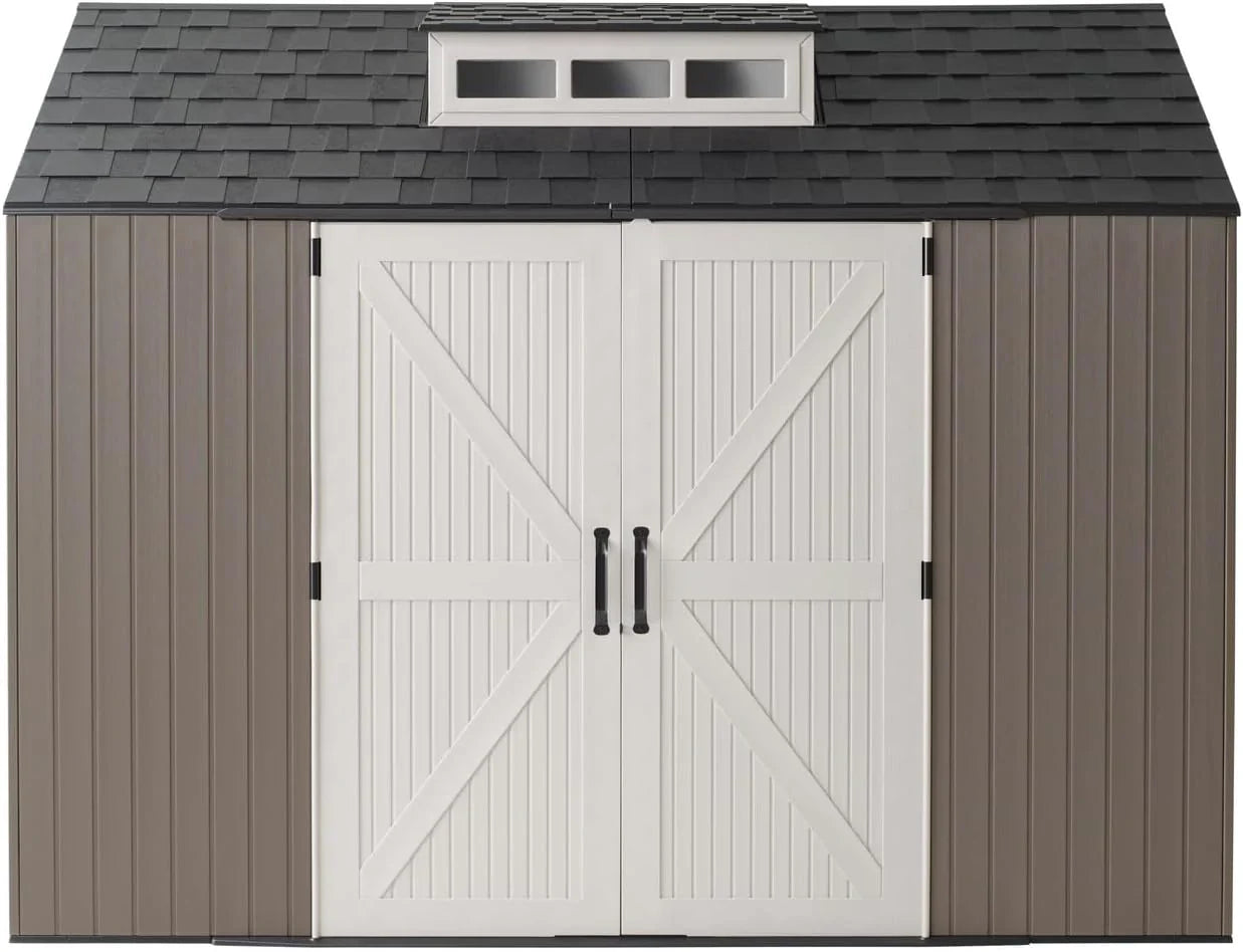 Abri de jardin extérieur en résine Rubbermaid avec plancher, 7 x 7 pi, résistant aux intempéries