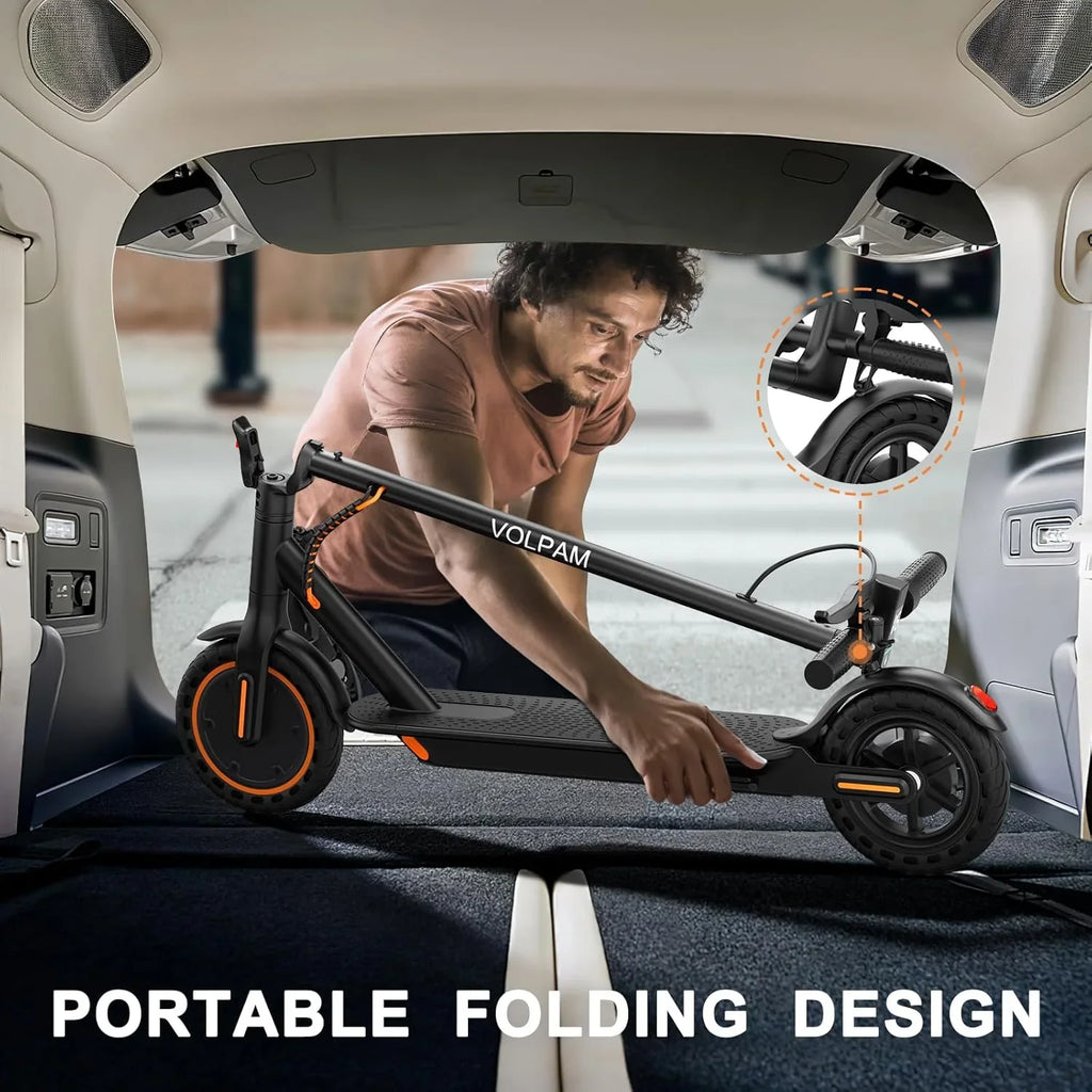 Trottinette électrique Volpam Moteur électrique puissant Pneus pleins Autonomie de 28/21/12 miles