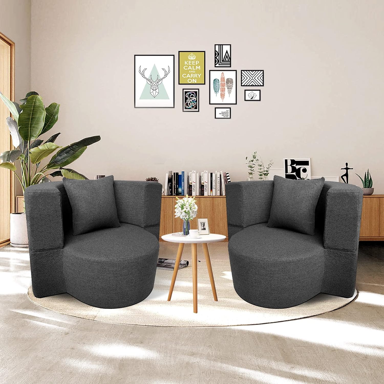 Canapé-lit gigogne de 60 pouces, canapé en mousse à mémoire de forme avec 2 oreillers, lit futon, lit d'appoint et canapé-lit,