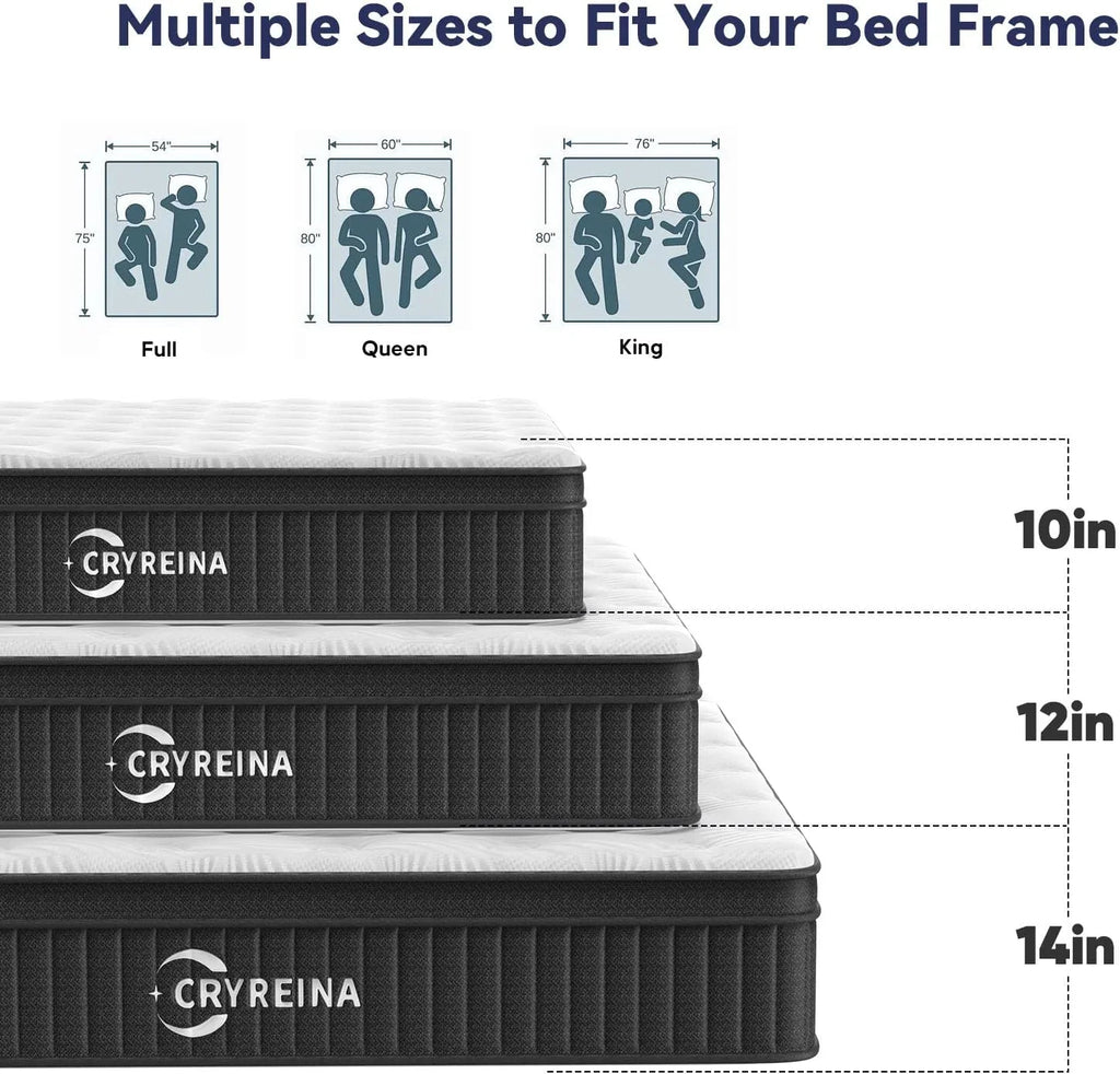 Matelas Queen, matelas hybride Queen de 12 pouces