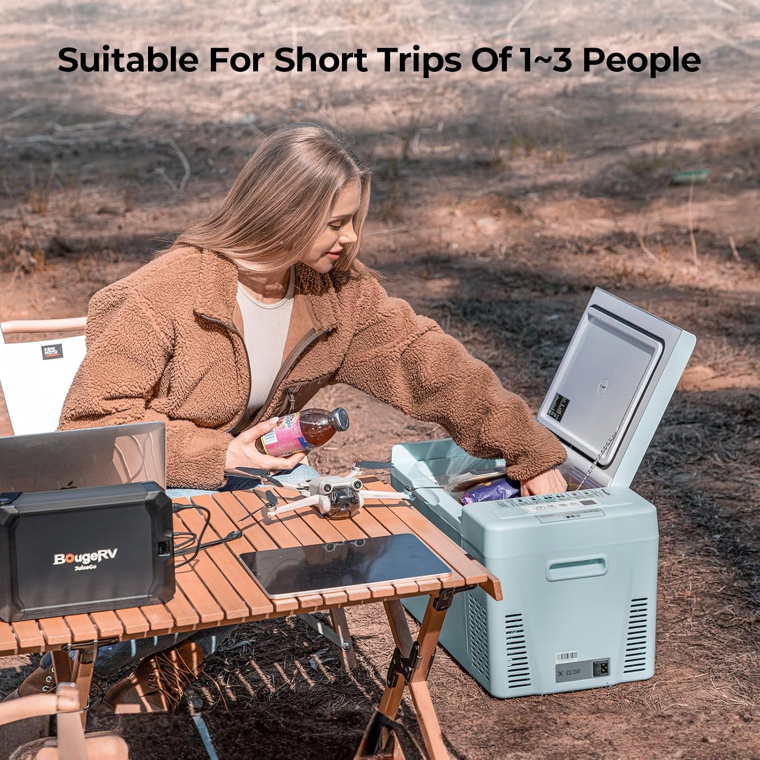 Réfrigérateur BougeRV 12 V pour voiture, congélateur portable de 23 litres, compresseur, 12/24 V CC, 110-240 V CA