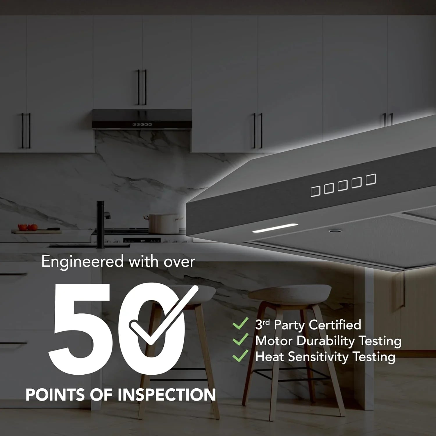 Hotte de cuisinière sous-armoire Broan-NuTone Glacier à trois vitesses avec éclairage DEL, conforme aux normes ADA