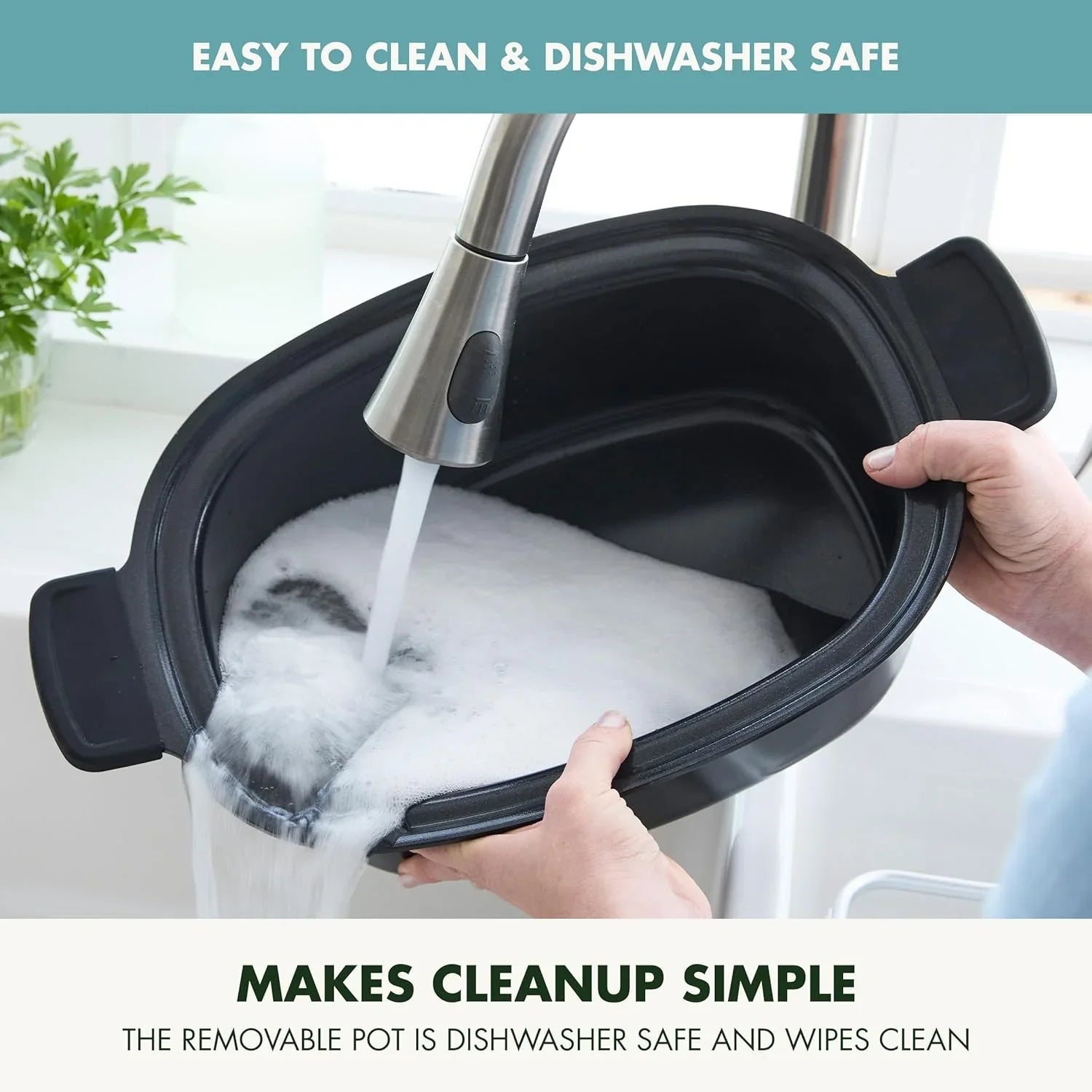 Mijoteuse électrique programmable 8 en 1 de 6 litres avec couvercle lavable au lave-vaisselle et base amovible