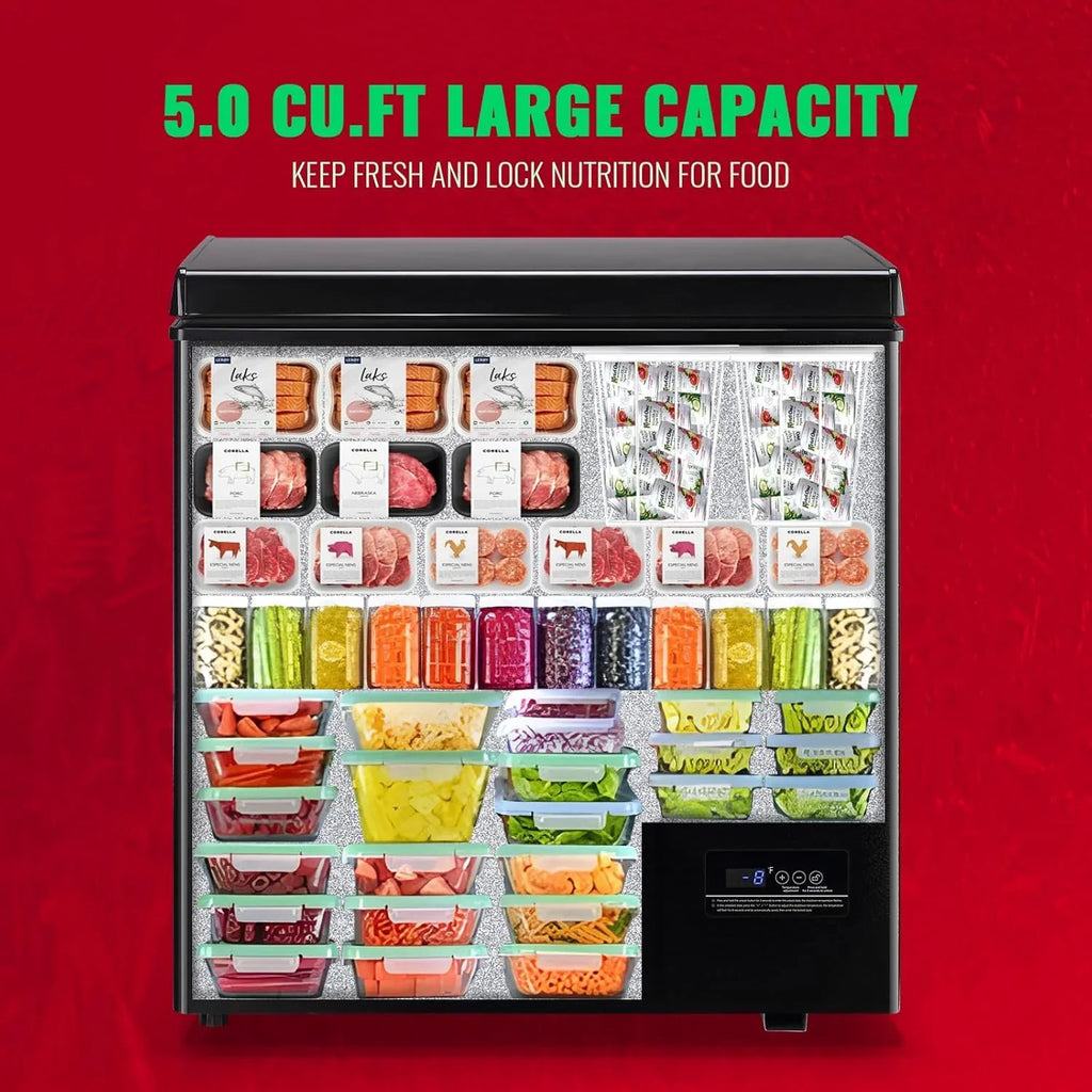 Congélateur vertical de 5,0 pieds cubes, congélateur autonome, mini-congélateur compact à chargement par le haut