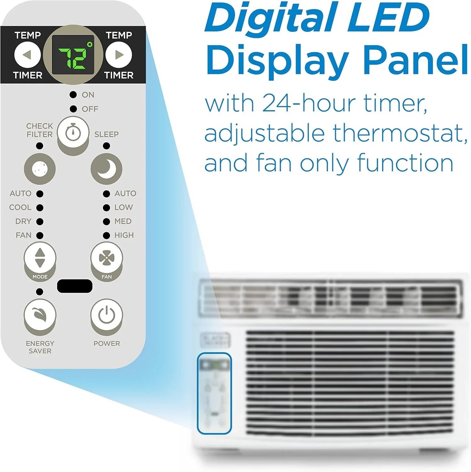 Climatiseur de fenêtre BLACK+DECKER 5000 BTU, refroidit jusqu'à 150 pi2.