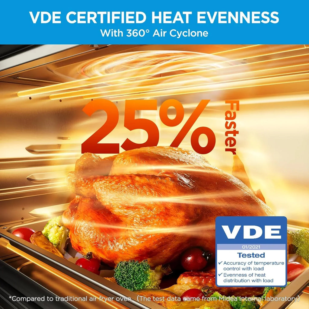 Grille-pain à porte française Flexify, combiné friteuse à air, 26,4 litres, très grand four de comptoir à friteuse à air, combiné 10 en 1