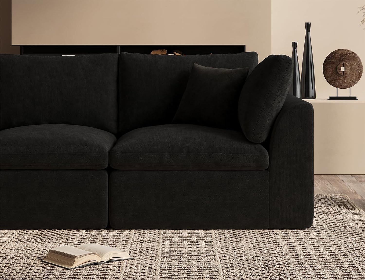 Canapé sectionnel Cloud de 110 pouces pour le salon, canapé convertible en L, canapé sectionnel 3 places