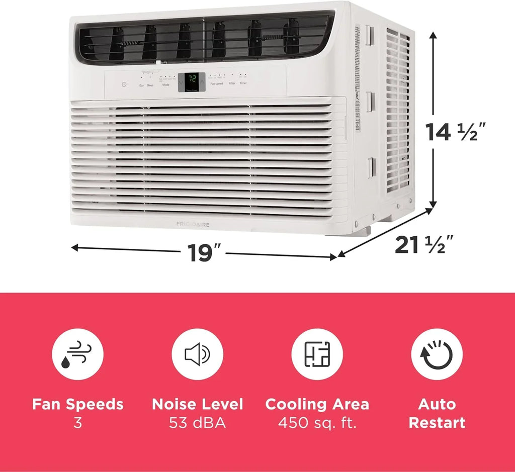 Climatiseur de fenêtre Frigidaire 5 000 BTU avec télécommande, refroidit jusqu'à 150 pi², fonctionnement silencieux