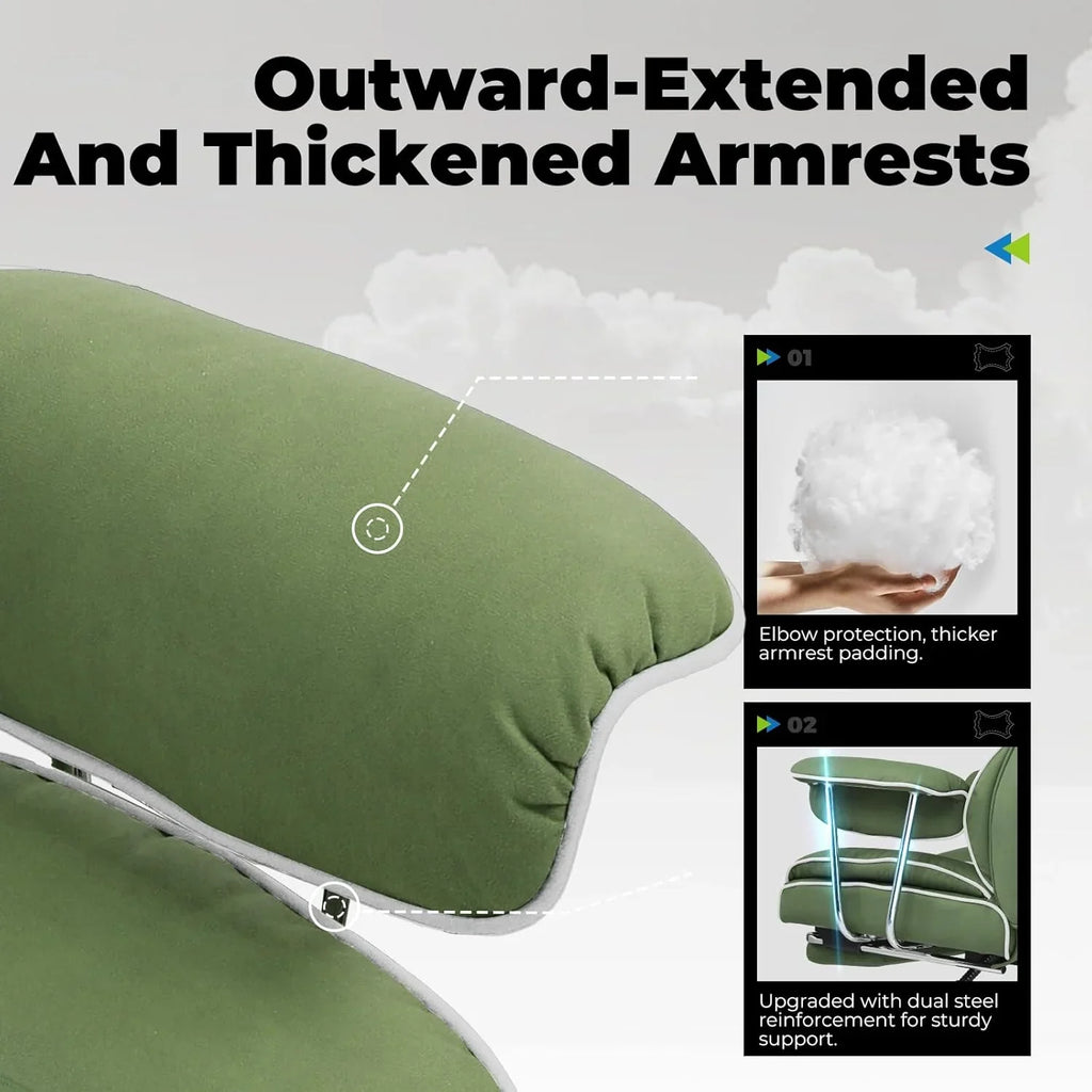 Grande chaise de bureau à dossier haut, chaise de jeu en cuir à dossier haut avec repose-pieds