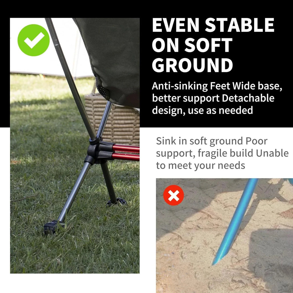 Chaise de camping ultralégère 2,12 lb Chaise de randonnée portable Chaise de randonnée pliante