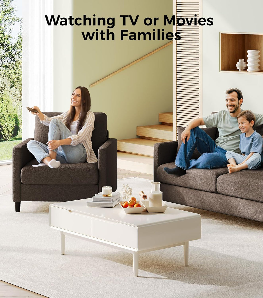 Causeuse de 51 pouces, causeuse confortable en velours côtelé