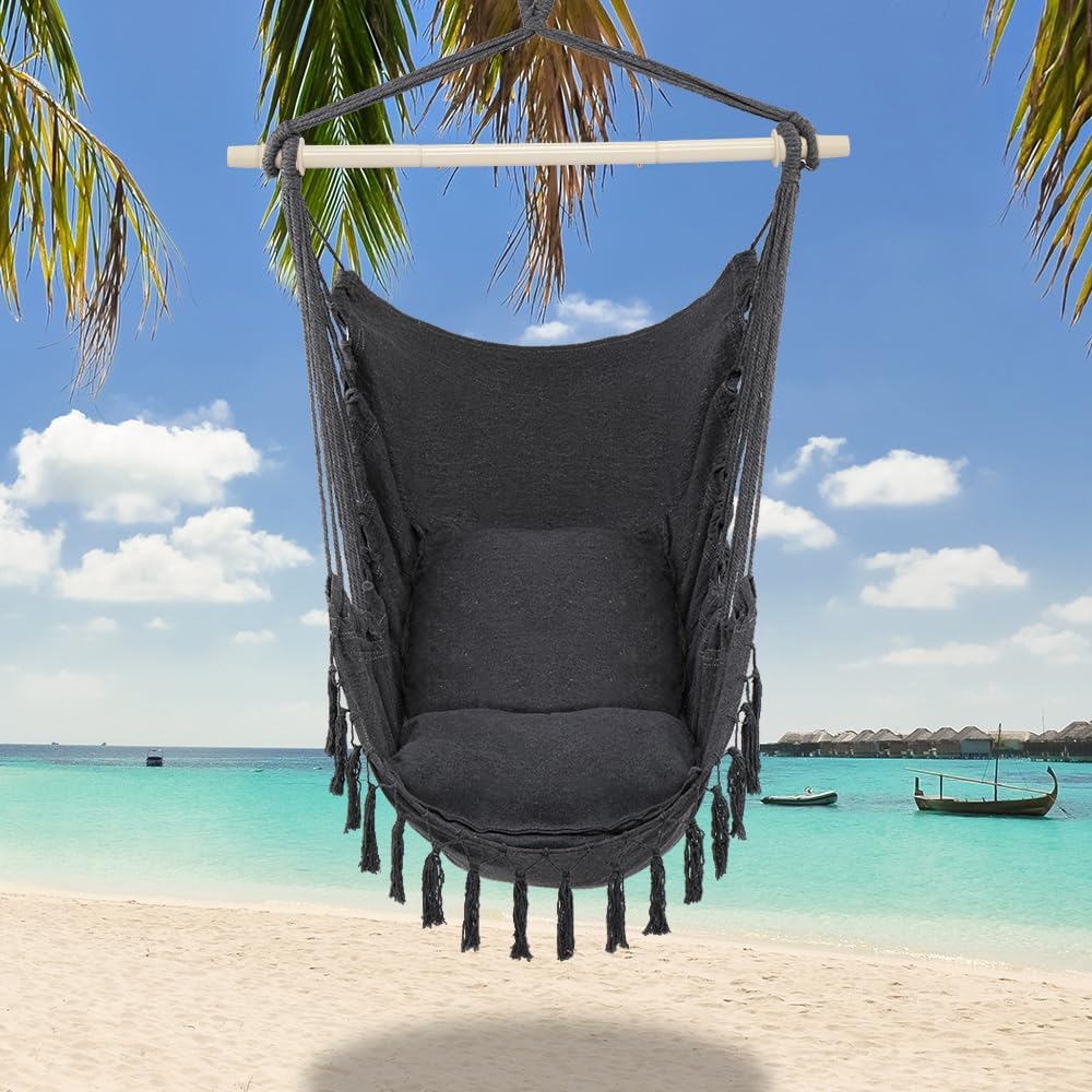 ONCLOUD Hamac Chaise Balançoire à Corde Suspendue, peut supporter jusqu'à 550 lb,