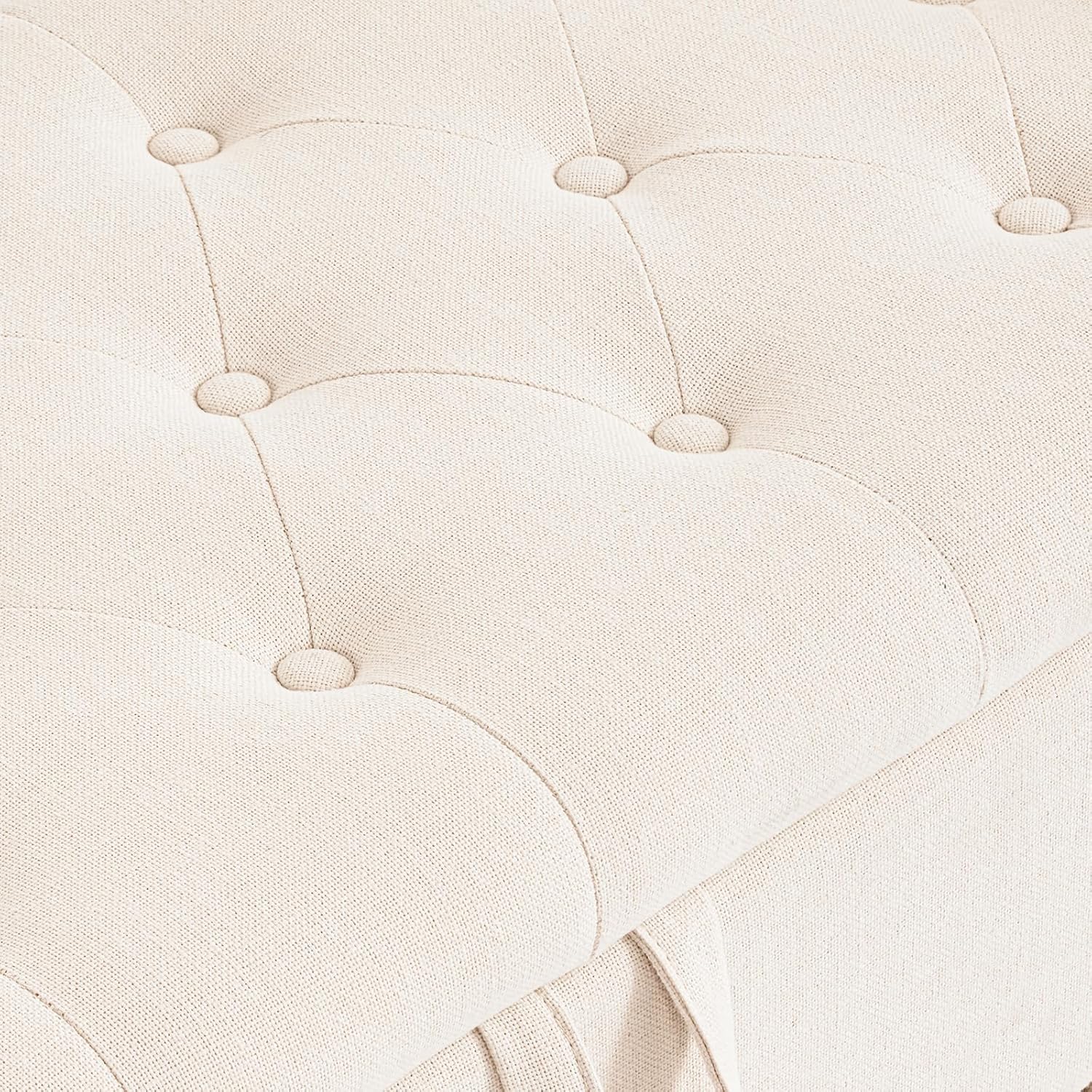 Tabouret de rangement moderne Furniliving, tabouret de bout de lit en bois massif Sherpa, tabouret rembourré tabouret d'intérieur