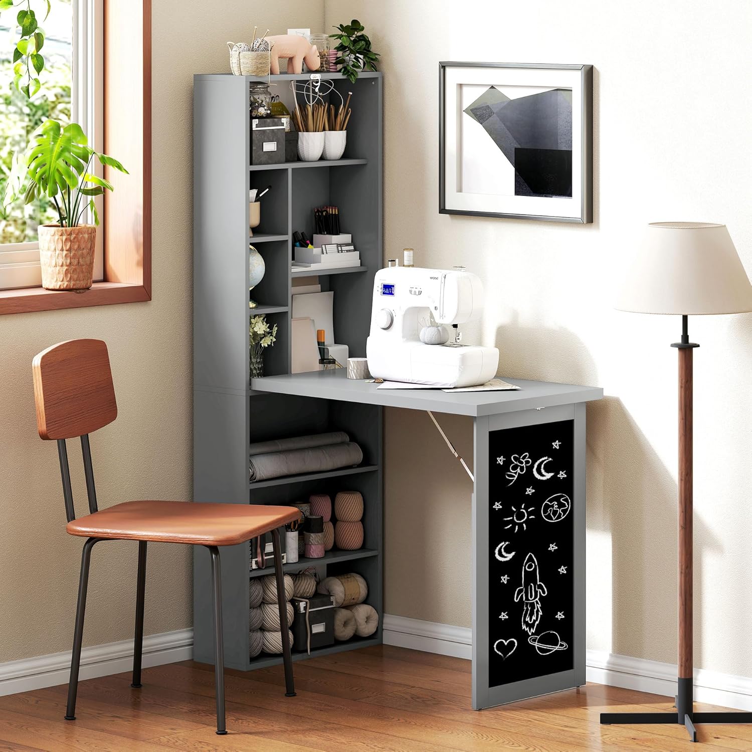 Bureau pliant convertible, armoire de bureau murale, poste de travail multifonctionnel pour le bureau à domicile