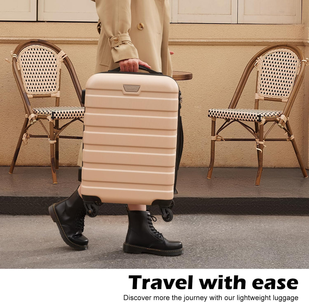 Ensemble de 3 valises rigides à roulettes légères avec serrure TSA