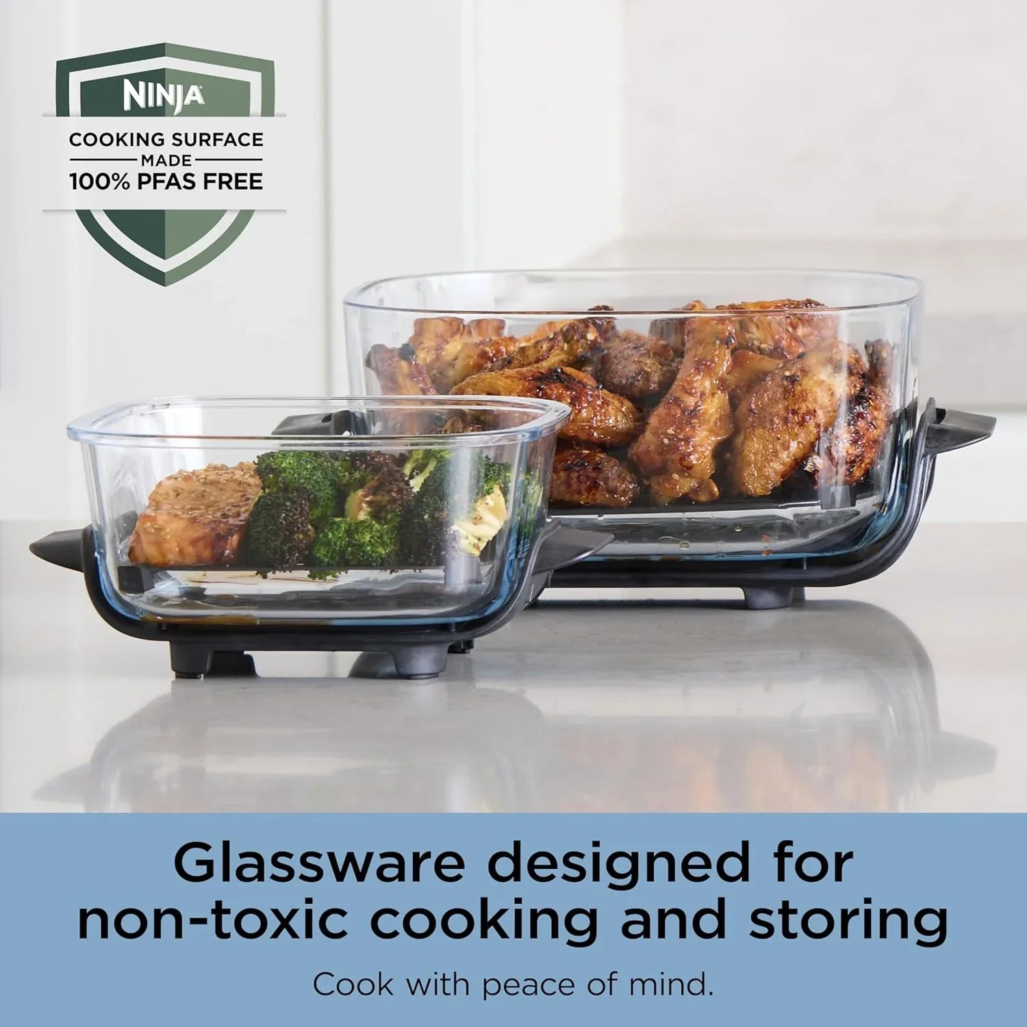 Ninja Crispi Friteuse à air portative en verre 4-en-1